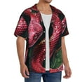 thumbnail image 2 of KLL Red Viper Jungle Intensity Print Men's Shirt Short Sleeve Button Down Summer Cuba Beach Shirts- Small, 2 of 5