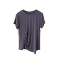 thumbnail image 1 of Birdeem Womens Round Neck Not Irregular Solid Color Short Sleeved Loose T-Shirt Short Sleeved Round Neck Top/Shirt, 1 of 12