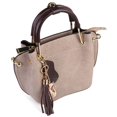 thumbnail image 2 of Mini Clova Women's Genuine Leather Satchel Purse with Adjustable Shoulder Strap and Golden Accents, 2 of 5