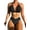Black, variant on Women Two Piece Bathing Suits Push Up Bikini Set Halter Swimsuit Vintage Swimwear Khaki L