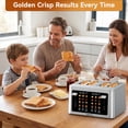 thumbnail image 3 of Mecity 4 Slice Touchscreen Toaster, Stainless Steel Wide Slot Toaster with Dual Independent Controls, 6 Bread Presets & 6 Shade Settings, Countdown Timer, Memory Function, Defrost, 1700W, 3 of 10