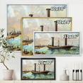 thumbnail image 4 of Designart 'The Ancient Boat Leaving The Harbor' Nautical & Coastal Framed Canvas Wall Art Print, 4 of 5