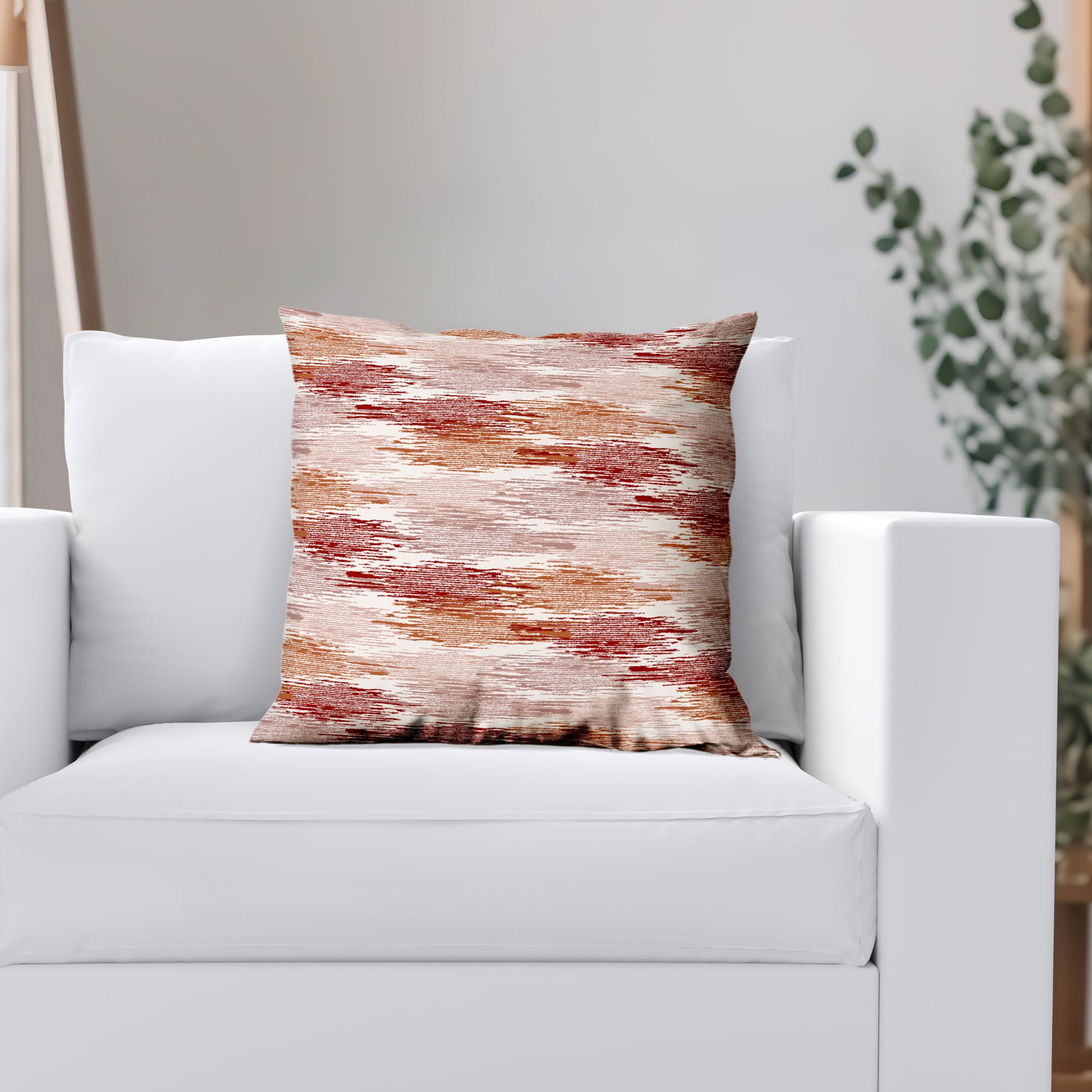 Americanflat 18"x18" Abstract Blurred Throw Pillow with Premium Polyester - Red