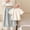 Blue, variant on Amidoa Girls 2 Piece Outfits Summer Clothes Short Sleeve Cotton T-Shirt and Casual Shorts Kids Clothing Sets White Size 3T