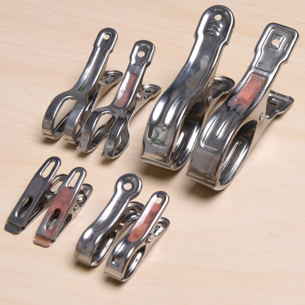 Pasadores colgantes Cateissary 10 Uds. Clips de alambre calcetines tendedero acero inoxidable plata 28*55*11mm