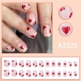 thumbnail image 2 of 24Pcs Short Round Press On Nails, Red Heart and White Polka Dot Full Cover Glossy Acrylic Fake Nails Reusable Glue On False Nail Tips for Valentine’s Day Daily Romantic Women Nail Art Decoration, 2 of 5