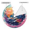 thumbnail image 2 of Rocae Colorful Whimsical Earth for Christmas Tree Skirt with Pom Pom Trim for Holiday Party for Holiday Home Decor Indoor Outdoor-48", 2 of 7