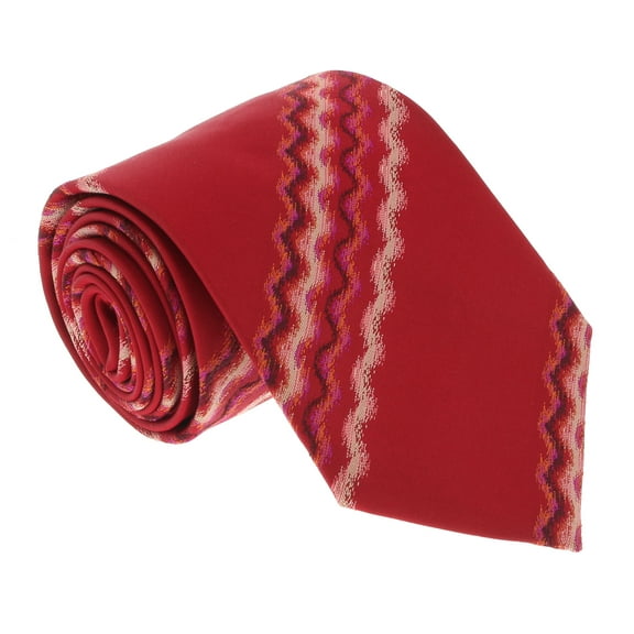 Missoni U4310 Red Sharkskin 100% Silk Tie for mens