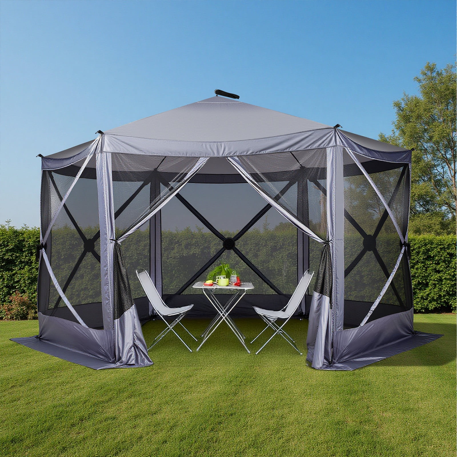 Quictent 9'x9' Ez Pop Up Canopy Tent with Mosquito Netting