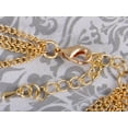 thumbnail image 5 of Vintage Boho Gold Toned Circle Rings Clear Rhinestone Thin Multi Chain Tassel Necklace, 5 of 5