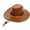 Yellow, variant on Western American Ethnic Style Sunshade Cowboy Hat, Imitation Leather (PU), Outdoor Sun Protection, Rolled-Up Brim, Knight's Ceremonial Hat