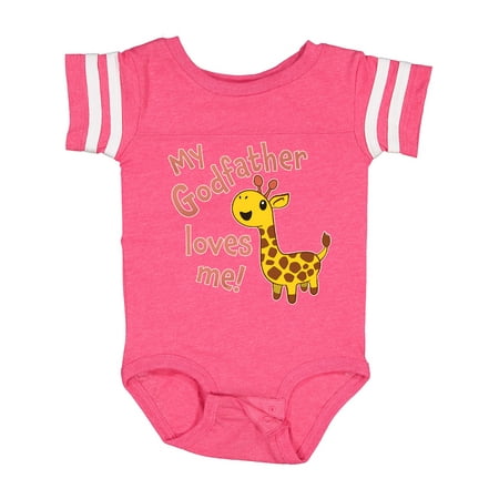 

Inktastic My Godfather Loves Me- Cute Giraffe Gift Baby Boy or Baby Girl Bodysuit