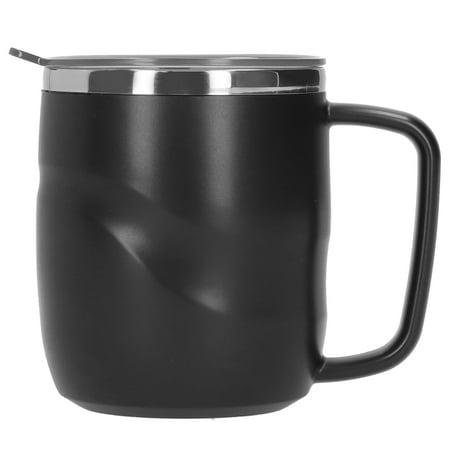 

14oz Mug Coffee Cup，Stainless Steel Creativity Household Water Cup with Cover Black
