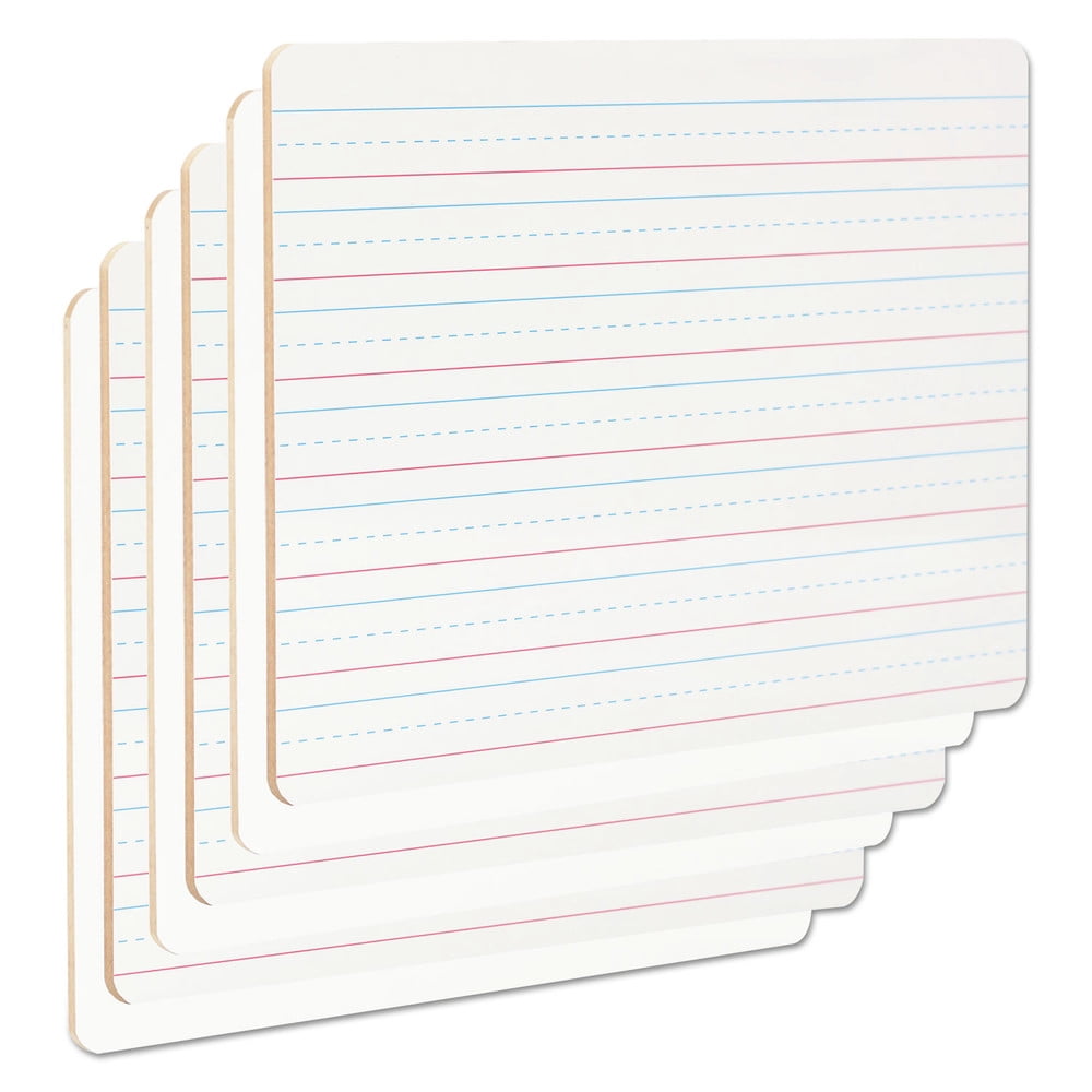 11-3/4 in. x 8-3/4 in., Lined Lap/Learning Dry-Erase Board - White (6/Pack)