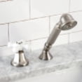 thumbnail image 3 of Kingston Brass KSK4308PXTR Deck Mount Hand Shower with Diverter for Roman Tub Faucet, Brushed Nickel, 3 of 5