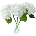thumbnail image 2 of Nvzi 3 Pcs 21in Artificial Hydrangea Flower Large Natural Lifelike Real Touch Hydrangea Flower(White), 2 of 4