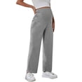 thumbnail image 5 of Women's Maternity Joggers Over Bump Stretchy Sweatpants Workout Sports Lounge Pregnancy Pants with Pockets Gray L, 5 of 6