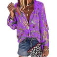 thumbnail image 1 of Blusa suelta con botones de camisa estampada floral superior para mujer GeweYeeli AP003717-11, 1 of 2
