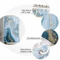 thumbnail image 5 of Shower Curtain Bathroom Set Marble Texture Watercolor Blue Waterproof Fabric Shower Curtains with Grommets&Hooks Abstract Fluid Art Seamless Privacy Bath Curtain for Bathtub 72x72in, 5 of 7