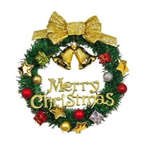 Hvmvliv 11.81in Artificial Christmas Wreath with Bow Front Door Xmas Wreath for Outdoor Christmas Decoration Multicolor