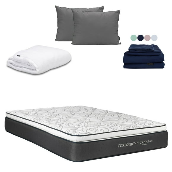Colchon Matrimonial Trini+Almohada 2Pack+Protector Cloud+Sabanas Softy