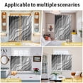 thumbnail image 6 of Black Grey Ombre Kitchen Curtains 72 Inch Length, Modern Geometric Abstract Aesthetic Cream Grommet Top Bedroom Living Room Curtains, Light Filtering Cafe Curtain Drapes 2 Panels Set 104''x72'', 6 of 9