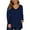 Blue, variant on Fancyglim Women Plus Size Tee Shirts Long Sleeve Top High Low Tunic(Black 1X)