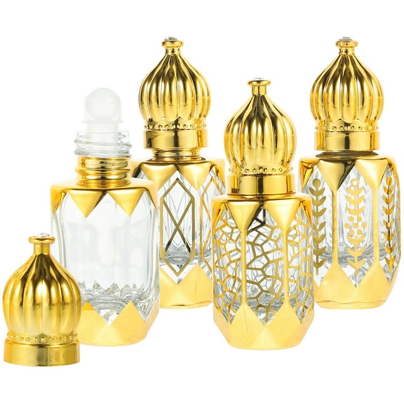 4PCS 6ml Roller Bottles, Mini Clear Glass Refillable Roll-On Bottles for Perfume, Aromatherapy, and Oils
