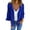 Blue, variant on Women's Tweed Plaid Blazer Jacket - Warm Open Front Stand Collar Fully Lined Casual Fashion Work Coat Blue S