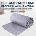 thumbnail image 6 of PRO OUTDOOR Microfiber Bath Towel Terry - Compact Multipurpose Fitness, Sports, Yoga, Travel Towel - Absorbent, Soft, Fast Drying Polyester - Lightweight & Odorless - Includes Bag - 60x120 cm, Grey, 6 of 6