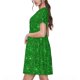 thumbnail image 2 of Fotbe Green Glitter Vestido Largo de Moda para Mujer, Vestido Tipo Camiseta con Manga Corta y Estilo Casual a Rayas y Bloques de Color, 2 of 6