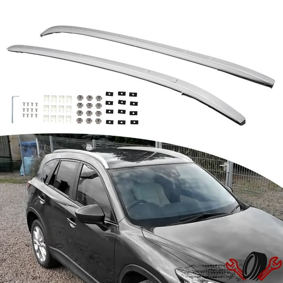 Aluminium Roof Racks Side Rail 2Pcs Set For Mazda CX-5 CX5 17-24 Luggage Carrier