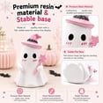 thumbnail image 6 of Halloween Ghost Figurines, 3 Pcs Pink Halloween Decor, Cute Ghost and Pumpkin Table Decorations, Small Resin Desk Statue Decorations for Tiered Tray, 6 of 8