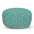 thumbnail image 1 of Floral Pouf Cover with Zipper, Abstract Spring Flower Watercolor Painted Splash Illustration, Soft Decorative Fabric Unstuffed Case, 30" W X 17.3" L, Dark Seafoam Mustard, by Ambesonne, 1 of 5