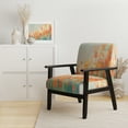thumbnail image 2 of Designart "Shattered Realities Orange Green Vision" Orange Cubism Upholstered Accent Chair - Modern Arm Chair For Bedroom, 2 of 5
