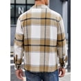 thumbnail image 5 of Men's Autumn Winter Casual Shirts Long Sleeve Lapel Plaid Tops Button Shirts for Party, 5 of 10
