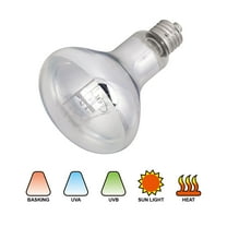 REPTIZOO Reptile UVA UVB 100W Sun Lamp Basking Light Spot Lamp Mercury Vapor UVB Lamp for Bearded Dragons Tortoises.