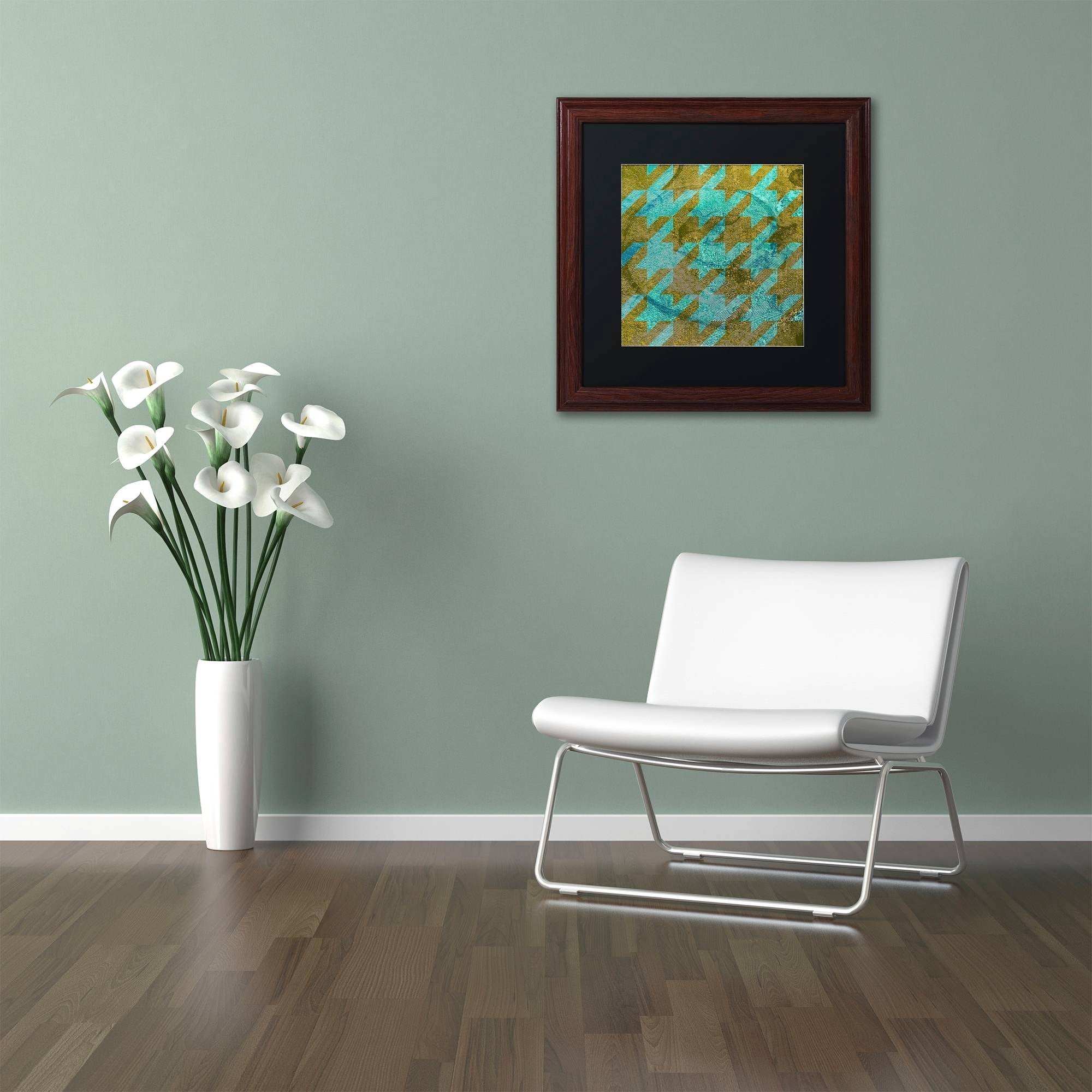 Trademark Fine Art "Houndstooth V" Canvas Art by Color Bakery Black Matte, Wood Frame