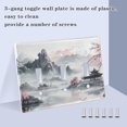 thumbnail image 4 of Dailycode Light Switch Plate Covers 3 Gang Wall Plate Plastics Outlet Covers for Kitchen Home Office Decor Ink Mountains and Pavilions, 4 of 8