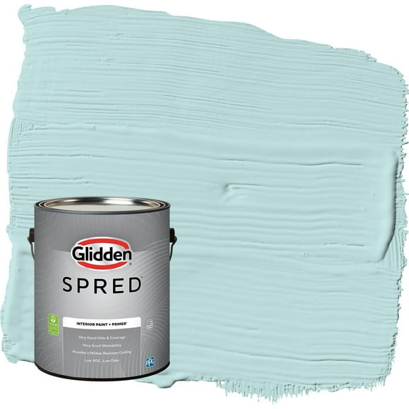 Glidden Spred Misty Aqua / Blue Semi-Gloss Interior Paint with Primer, 1 Gallon
