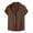 Brown, variant on Antinious Mens Short Sleeve Button up Casual Fashion Solid Turndown Collar Oversized Tshirts,Brown,L