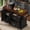 Black, variant on DTTRA 53" Rolling Kitchen Island Cart with 3.5" Thick Wood Top & Storage, White