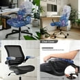 thumbnail image 2 of HELLHERO Dragonfly Flower Print Office Chair Cover Set, Decorative Computer Chair Cover with Armrest Covers, Anti-dust Office Cushion Backrest Covers for Rotating Chairs, Purple, 2 of 6