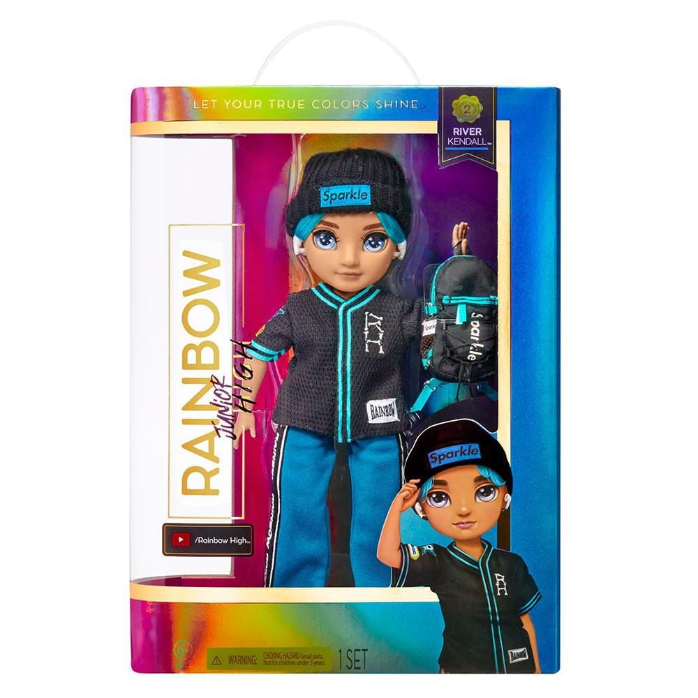 Rainbow High Jr High River Kendall – Poupée-mannequin de 9 po (23 cm) BLEU SARCELLE