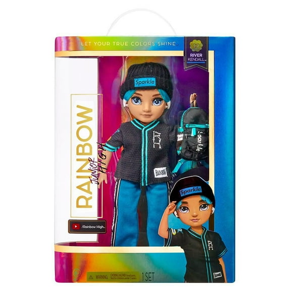 Rainbow High Jr High River Kendall – Poupée-mannequin de 9 po (23 cm) BLEU SARCELLE
