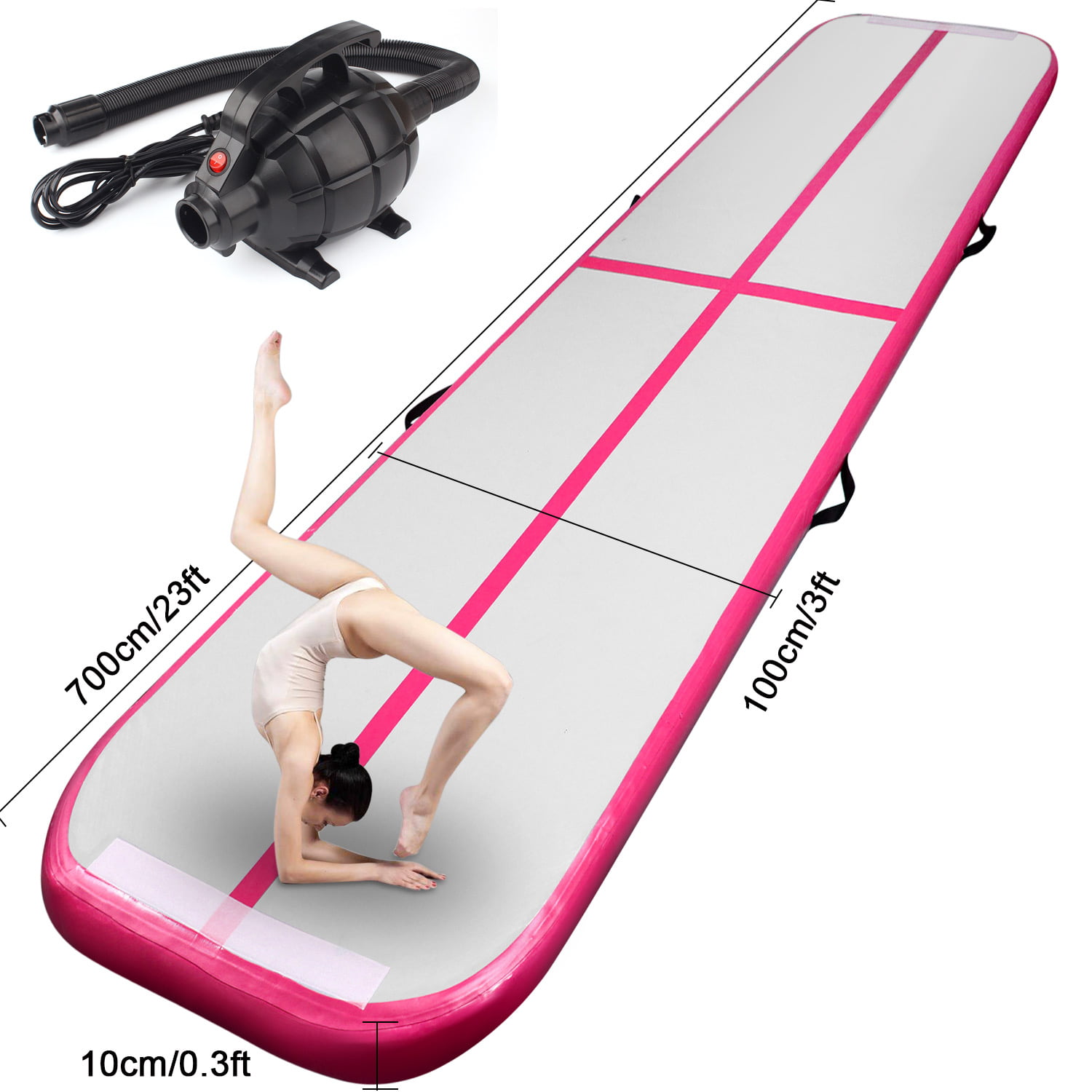 Tumbling,Parkour Home Floor ibigbean Home Gym Tumbling Track mat Inflatable Gymnastics Mat with Pump for Practice Gymnastics 