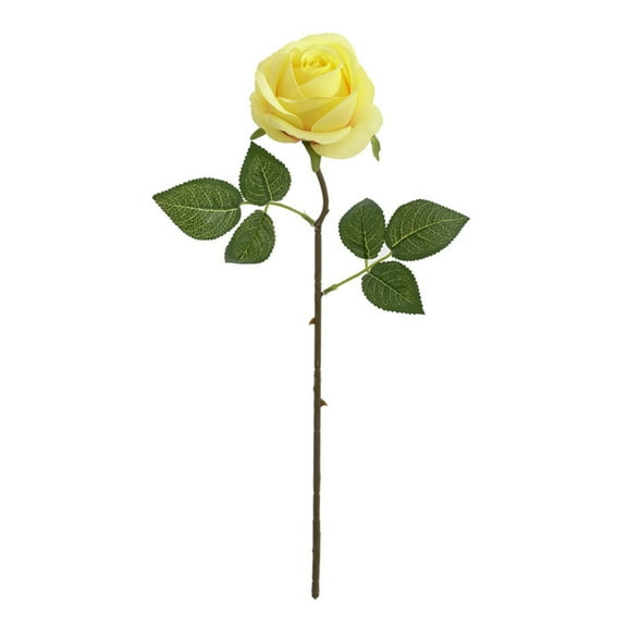 dajkiuy Artificial Flower,Garden Rose Artificial Flowers,Single Stem Blooming Fake Flower,Faux Rose Flower DIY Wedding Bouquet Decor for Wedding Home Anniversary (1 Branch,Yellow)