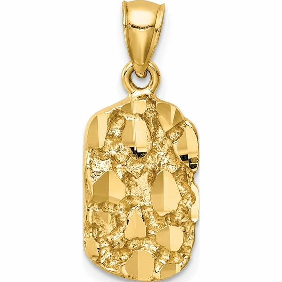 14K Yellow Gold Nugget Pendant Made In United States -Jewelry By Sweet Pea