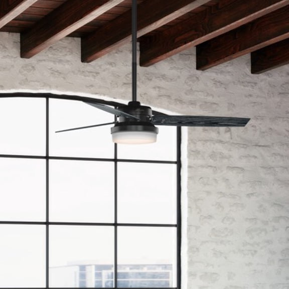 Restored Hunter Fan 52 inch Matte Black Indoor Ceiling Fan with Light Kit and Remote Control (Refurbished)