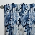 thumbnail image 3 of Designart "Serene Peony Damask IV" Peonies Blue, White Curtain 1 Panel, 3 of 6